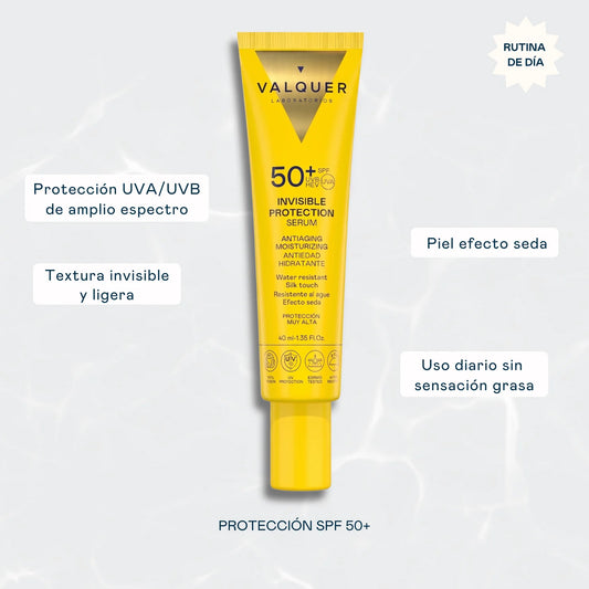 Sérum Solar Facial Invisible Protection SPF 50+ Antiedad e Hidratante - 40 ml
