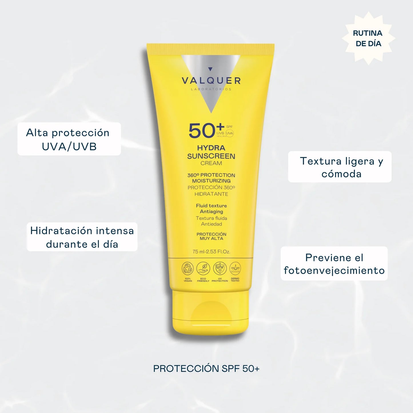 Crema Facial Hydra Sunscreen SPF 50+ Protección 360º Hidratante y Antiedad - 75 ml