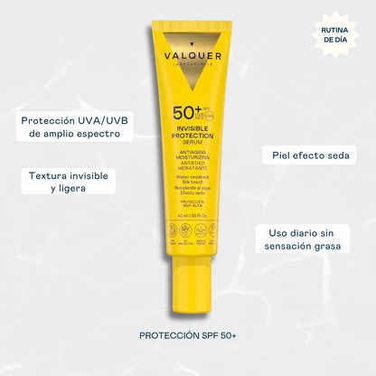 Sérum Solar Facial Invisible Protection SPF 50+ Antiedad e Hidratante - 40 ml